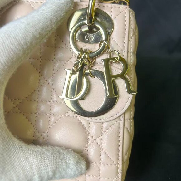 Lady Dior Mini Bag – Beige Lambskin with Gold Hardware - Picture 7 of 16